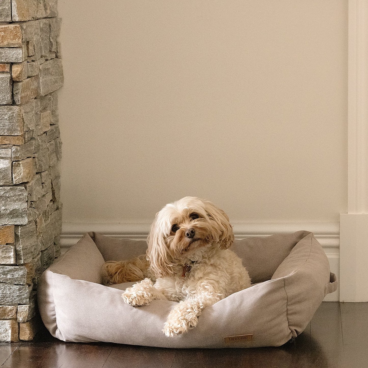 Quilted Siena Removable Parts Taupe Bolster Bed