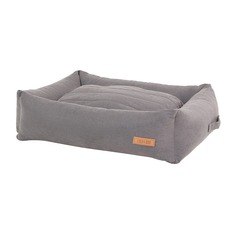 Quilted Siena Removable Parts Grey Bolster