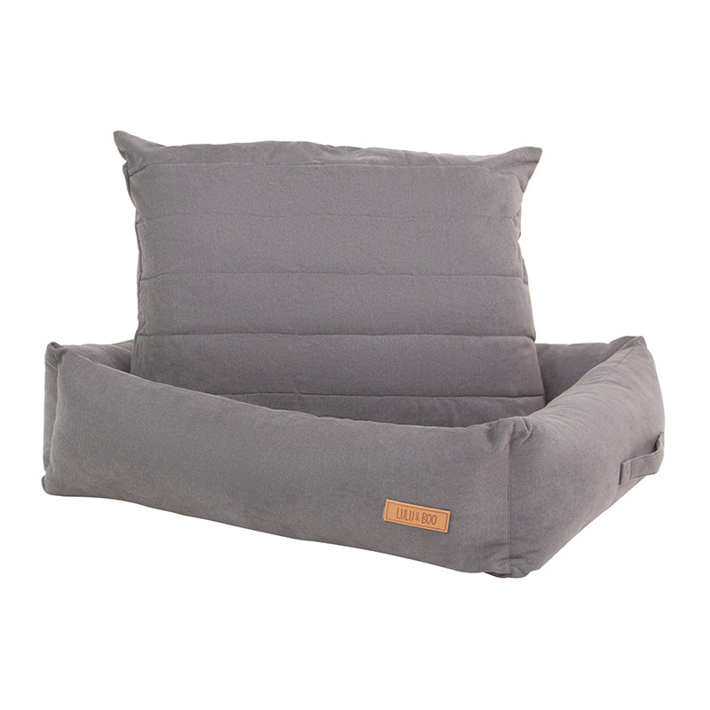 Quilted Siena Removable Parts Grey Bolster