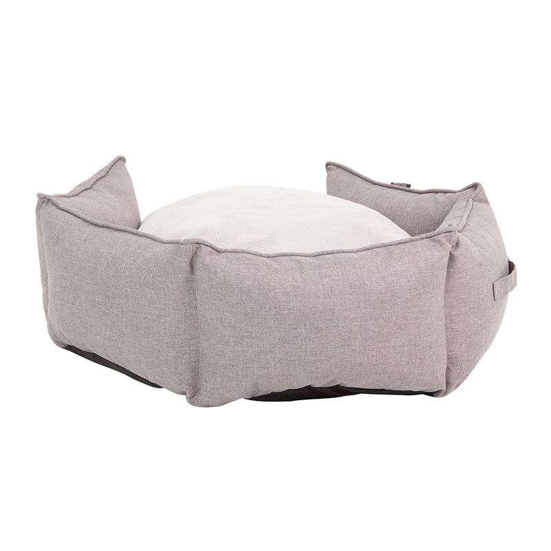 Low Front Hexagonal Grey Bed with Removable Cushion